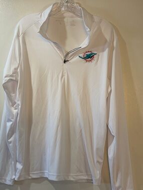 Antigua Miami Dolphins Quarter-Zip Pullover Mens Size M